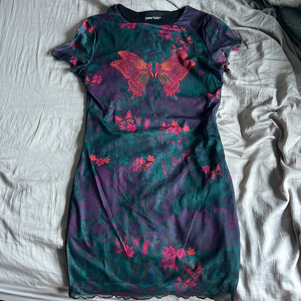 SHEIN Butterfly Mini Dress